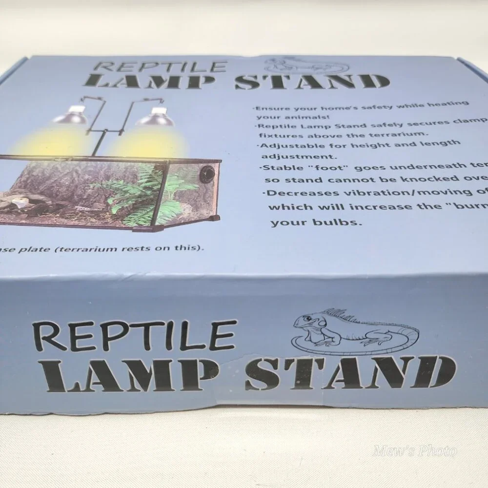 2 Hooks Reptile Lamp Stand Adjustable for Heights & Length